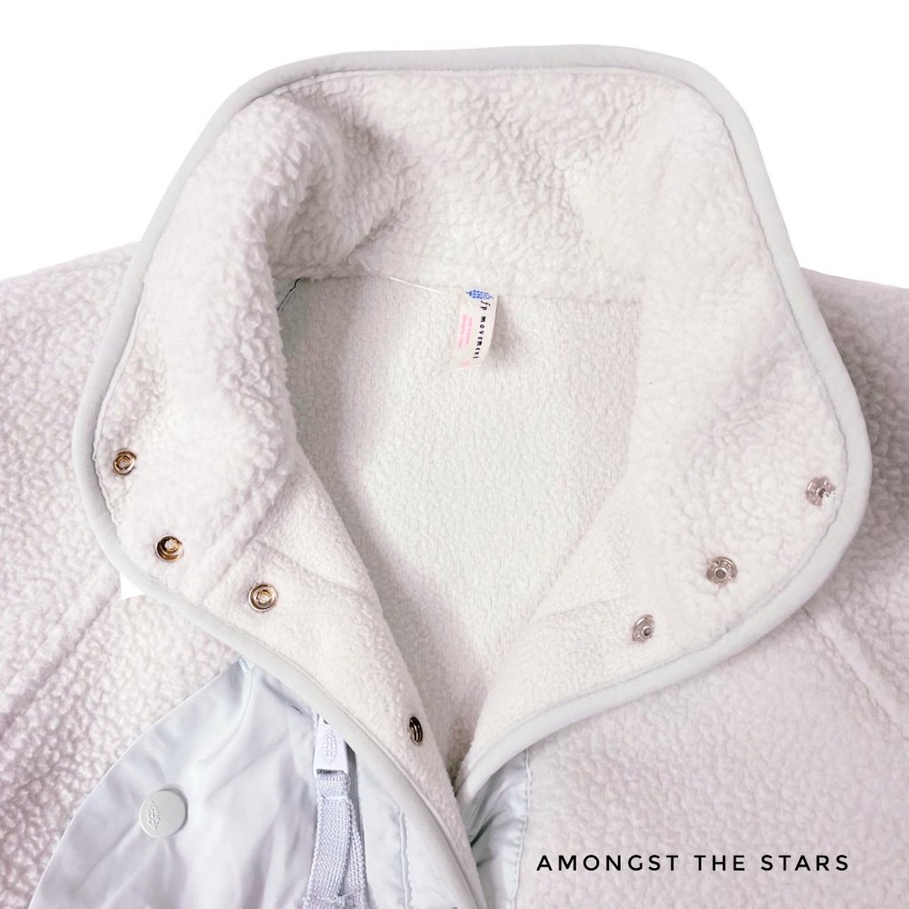 Free People Movement Hit The Slopes Salt Water Blue Grey Fleece Jacket - Picture 8 of 12